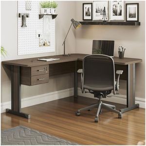 Mesa De Escritório Em L 2 Gavetas Versatile Munique 1,70m X 1,50m