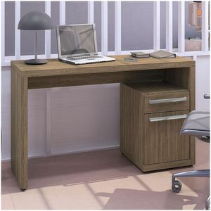 Mesa De Escritório Escrivaninha 1 Gaveta 1 Porta Nogal 1,20m