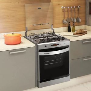 Fogão De Embutir 4 Bocas Brastemp Byo4tar Inox Bivolt