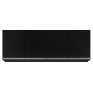 Armário Aéreo 160cm 4 Portas Nevada Preto - Lumil Móveis