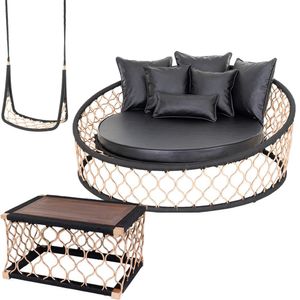 1 Chaise Almofadas Balanço Mesa Corda Náutica