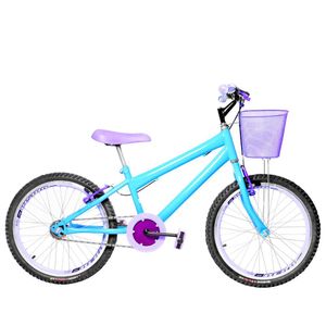 Bicicleta Infantil Aro 20 Aero Cor Azul Claro E Lilás