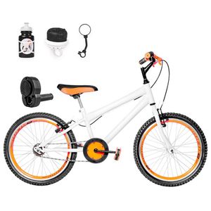 Bicicleta Aro 20 Aero + Kit Passeio Branca E Laranja