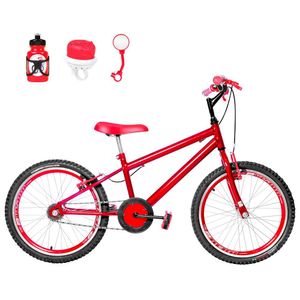 Bicicleta Infantil Aro 20 Aero + Kit Passeio Vermelha