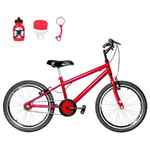 Bicicleta Aro 20 Aero + Kit Passeio Vermelha E Preta