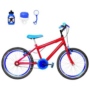 Bicicleta Infantil Aro 20 Aero + Kit Passeio Vermelha E Azul