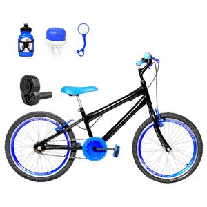 Bicicleta Aro 20 Aero + Kit Passeio Preta E Azul