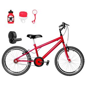 Bicicleta Aro 20 Aero + Kit Passeio Vermelha E Preta
