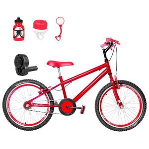 Bicicleta Aro 20 Aero + Kit Passeio E Acelerador Vermelha