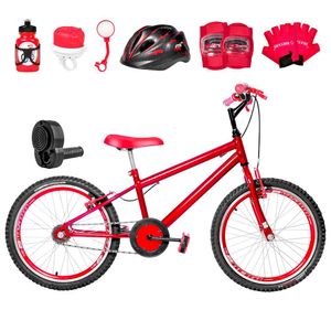 Bicicleta Infantil Aro 20 Aero + Kit Premium Vermelha