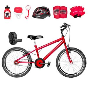Bicicleta Aro 20 Aero + Kit Premium Vermelha E Preta
