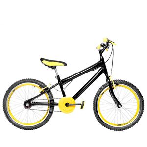 Bicicleta Infantil Masculina Aro 20 Aero Cor Preta E Amarela