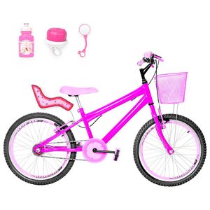 Bicicleta Aro 20 Aero + Kit Passeio E Cadeirinha Pink E Rosa