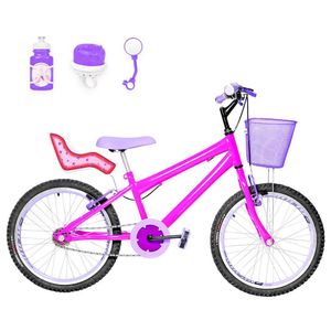 Bicicleta Aro 20 Aero + Kit Passeio Pink E Lilás