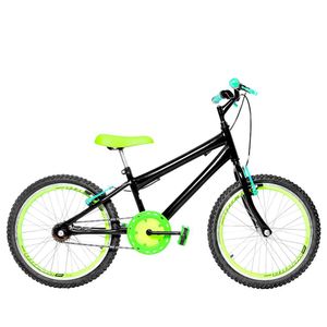 Bicicleta Infantil Masculina Aro 20 Aero Cor Preta E Verde