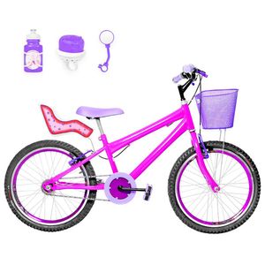 Bicicleta Aro 20 Aero + Kit Passeio Pink E Violeta