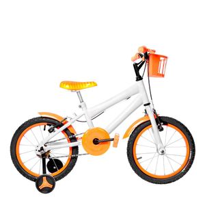 Bicicleta Infantil Aro 16 Alumínio Colorido Branca E Laranja