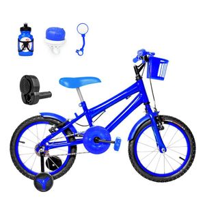 Bicicleta Aro 16 Alumínio + Kit Passeio E Acelerador Azul