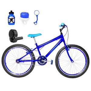 Bicicleta Aro 24 Aero + Kit Passeio E Acelerador Azul
