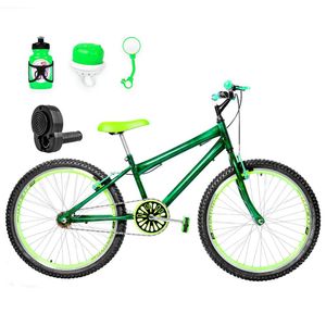 Bicicleta Aro 24 Aero + Kit Passeio Verde Escuro