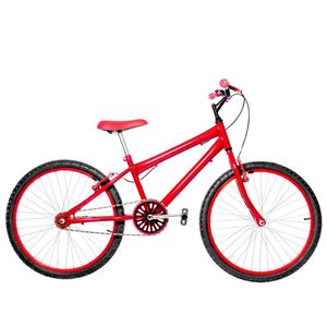 Bicicleta Masculina Aro 24 Alumínio Colorido Cor Vermelha