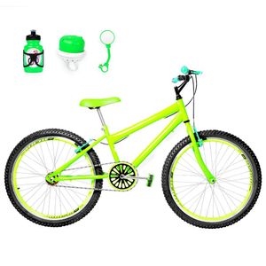 Bicicleta Masculina Aro 24 Aero + Kit Passeio Verde Claro