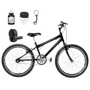 Bicicleta Aro 24 Aero + Kit Passeio E Acelerador Preta