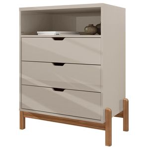 Comoda 3 Gavetas Para Quarto 005025 Off White Dcasa Off White