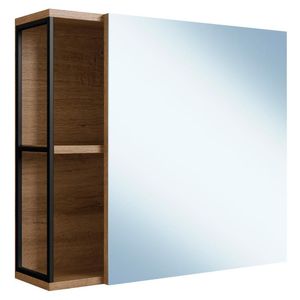 Armario Para Banheiro 60 Cm Com Espelho Preto Mell P1015 Pp Preto Mell