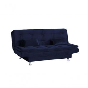 Sofá Cama Casal Reclinável Salomé - Veludo Azul Marinho