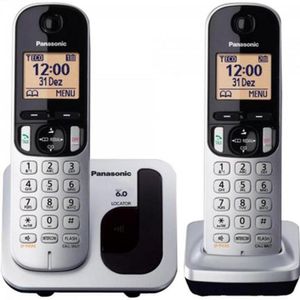 Telefone Sem Fio Com Id Base + Ramal Kx-tgc212lb1 Cinza Pan