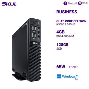 Mini Computador B100 Quad Core Celeron N5095 2.00Ghz Mem 4Gb Ddr4 Ssd 128Gb Wi-Fi+Bt Fonte 65W
