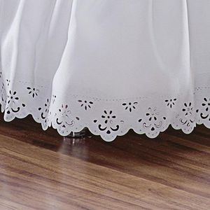 Saia Babado Cama Casal Padrão Branca