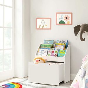 Organizador De Livros Com Baú Infantil Piper 100% Mdf