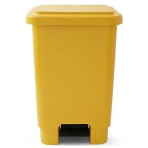 Lixeira 100L Retangular C/ Pedal Amarelo Lar Plasticos 256
