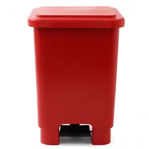 Lixeira 100L Retangular C/ Pedal Vermelho Lar Plasticos 255