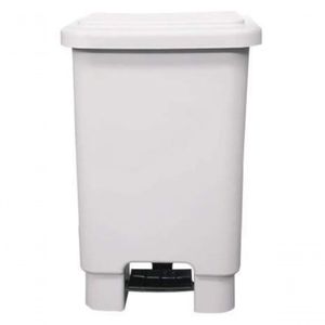 Lixeira 100L Retangular C/ Pedal Branca Lar Plasticos 261