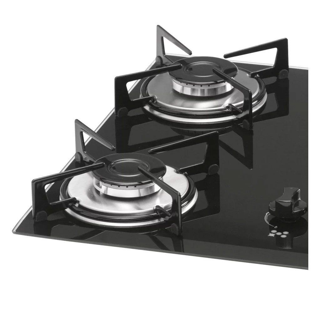 Cooktop A Gás 5 Bocas Fischer Mesa De Vidro 16426985 Preto
