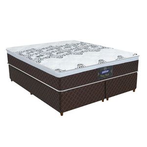 Conjunto Cama Box Queen New York E Colchão Em Molas Ensacadas Gazin Marrom