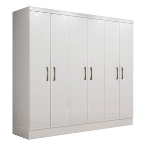 Guarda Roupa Maxel Casal Paris 6 Portas 2 Gavetas Mdf Disa Móveis Branco