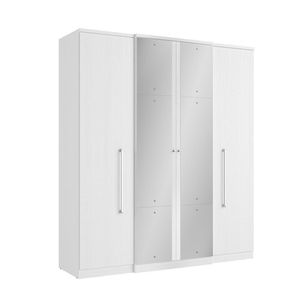 Guarda Roupa De Solteiro 4 Portas 2 Gavetas Thb Splendore Plus Glass Branco
