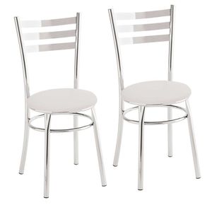Kit Com 2 Cadeiras Unimóvel - Ca4 Cromado/branco
