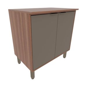Balcão Cooktop 80cm Louise 2 Portas Móveis Sul Nogal Damasco