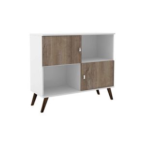 Aparador Retrô Movelbento 2 Portas Mdp Disa Móveis Branco/rustico