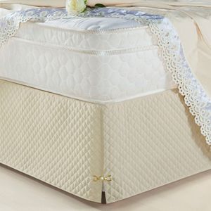 Saia Box Solteiro Olimpo Microfibra Matelassê - Bege
