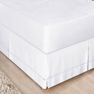Saia Box Solteiro Ponto Palito Micropercal - Branco