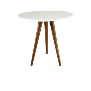 Mesa Lateral De Canto Tripé 50X50Cm Branco