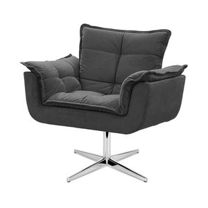 Cadeira Decorativa Opala Cinza Base Giratória