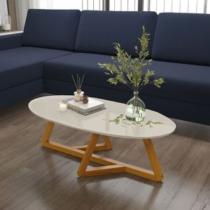 Mesa De Centro Classic Off White/Nature - Tebarrot