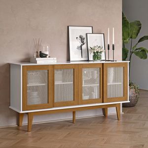 Buffet Detroit 04 Portas Branco/Nature - Tebarrot